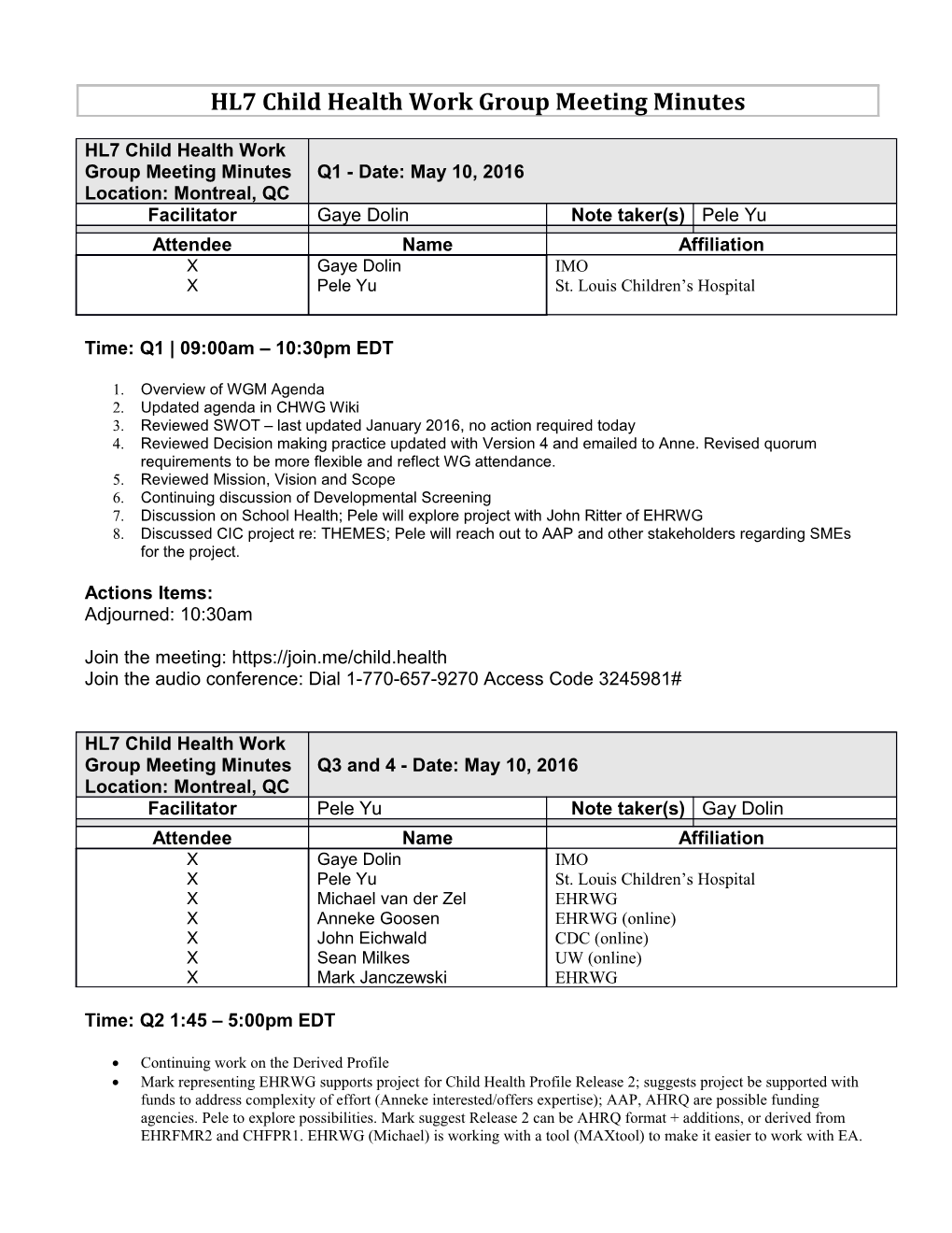 Project Or Work Group Meeting Minutes s4