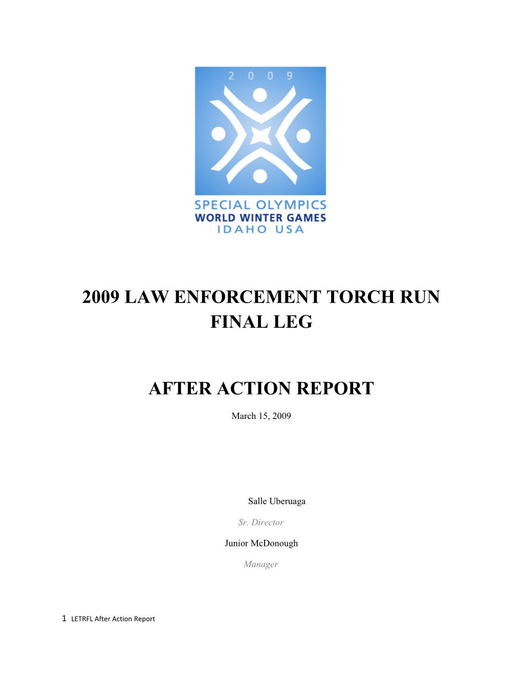 2009 Law Enforcement Torch Run Final Leg