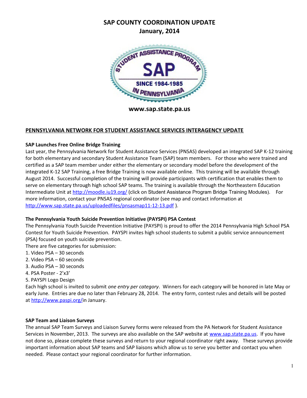 Sap County Coordination Update s3