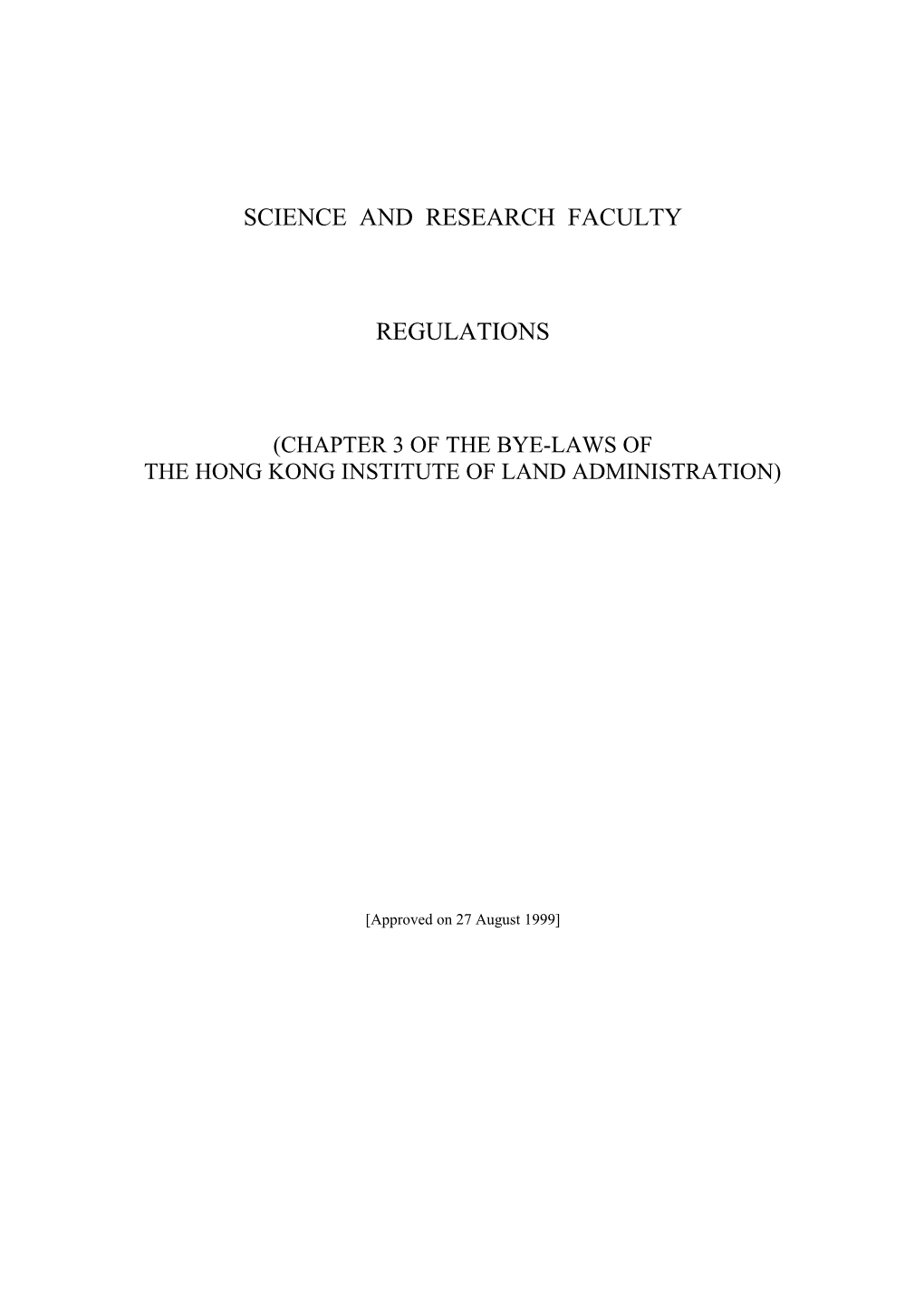 Science and Research Facullty