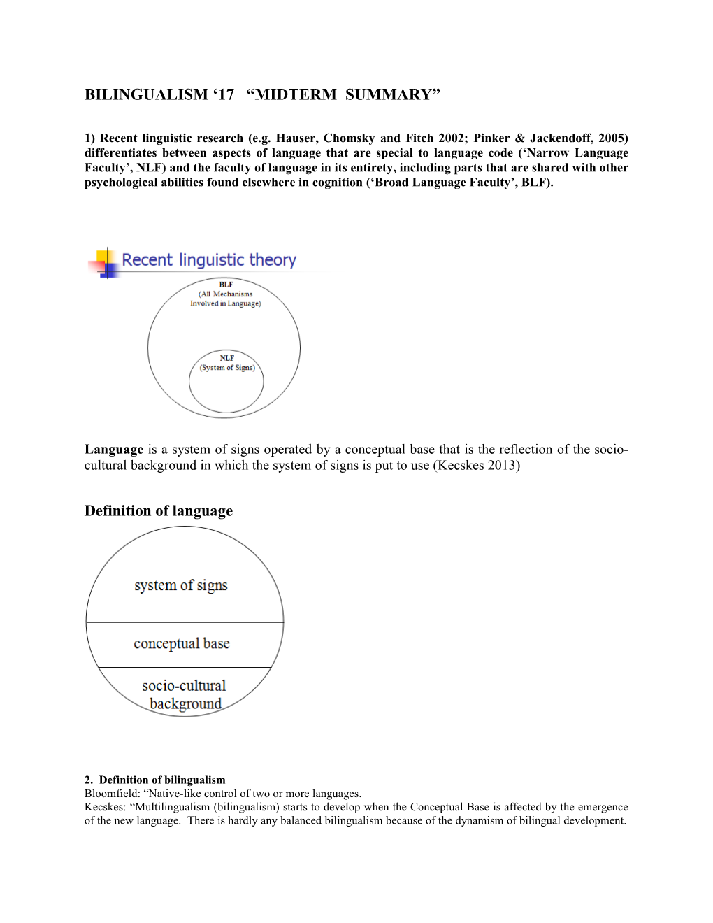 Bilingualism 03 Midterm Summary