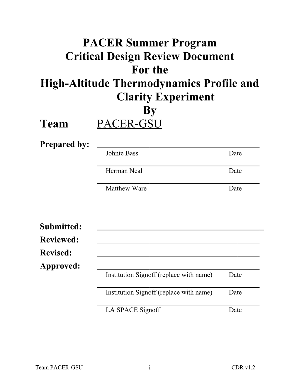 Critical Design Review Document