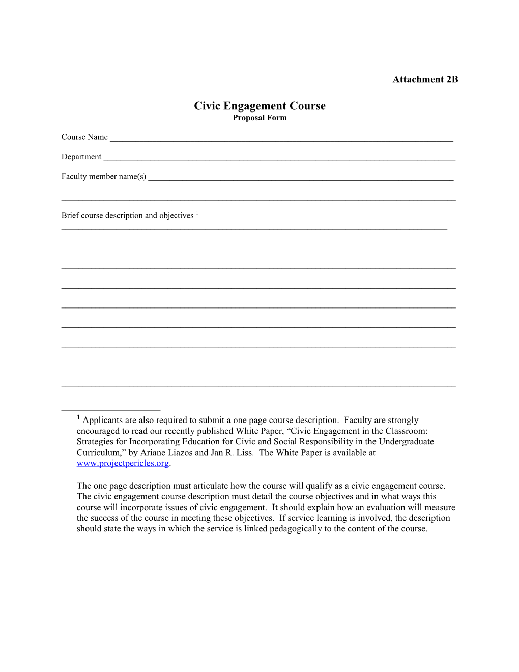 Civic Engagement Course