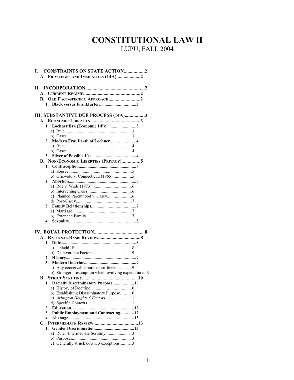 Constitutional Law II