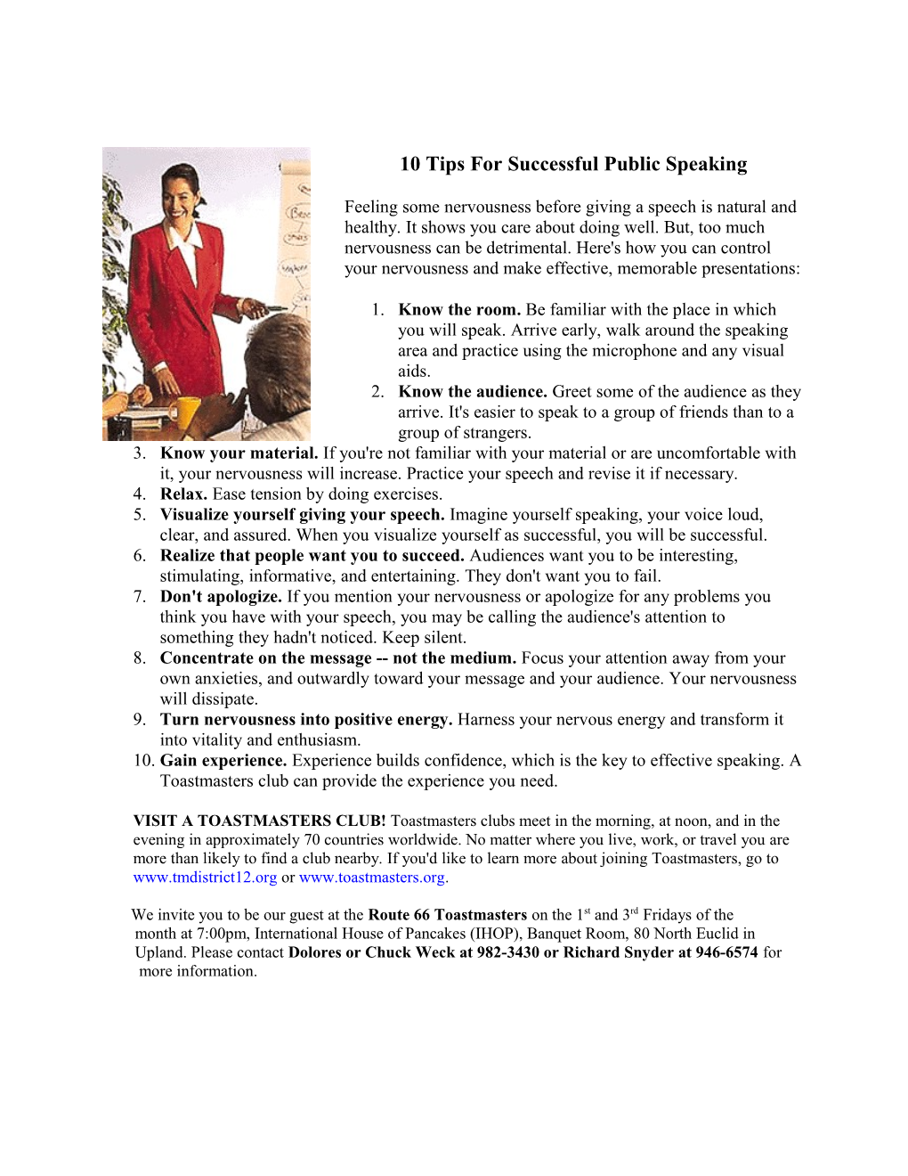 10 Tips for Successful Public Speaking