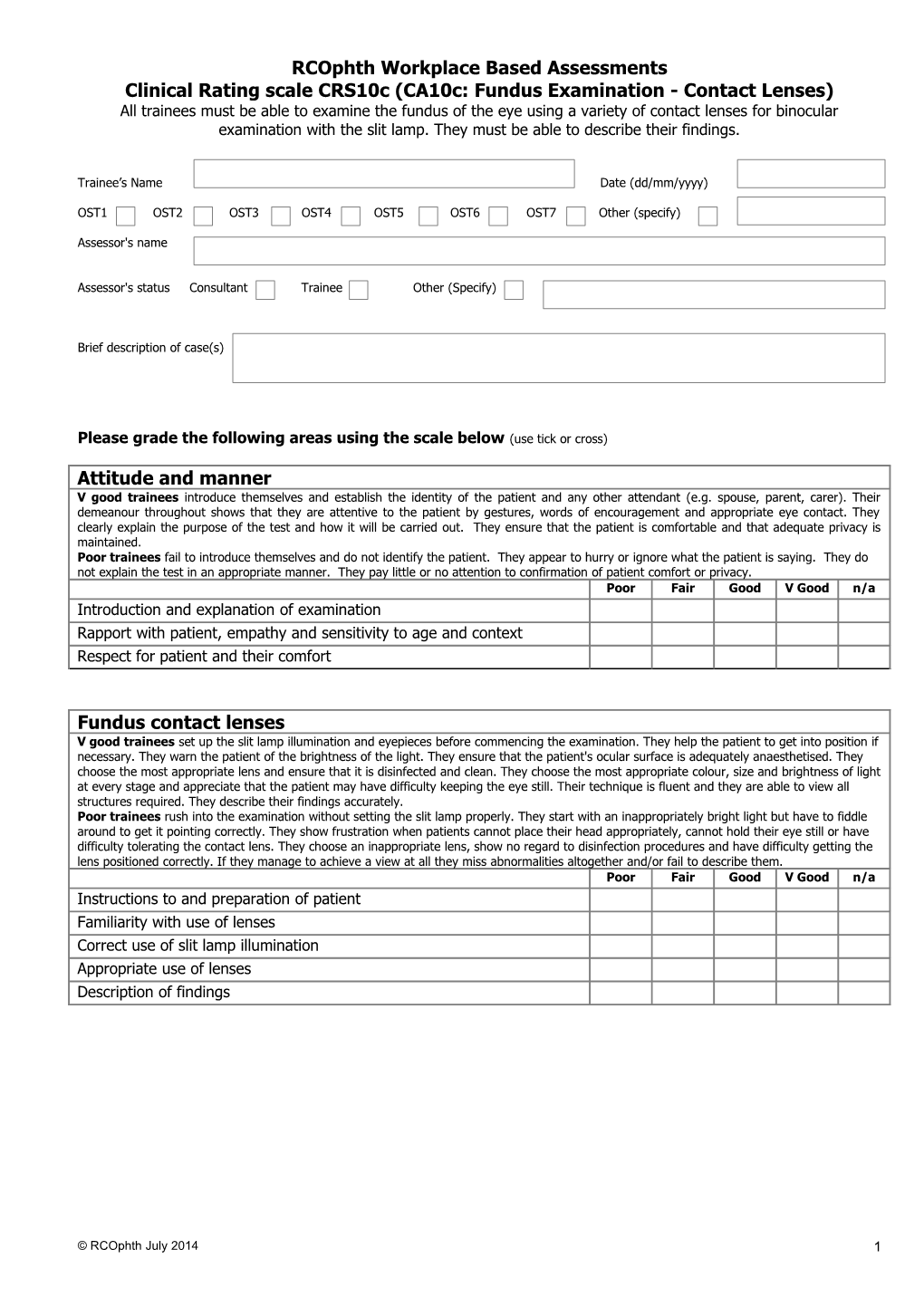 Rcophth Workplace Based Assessments s1