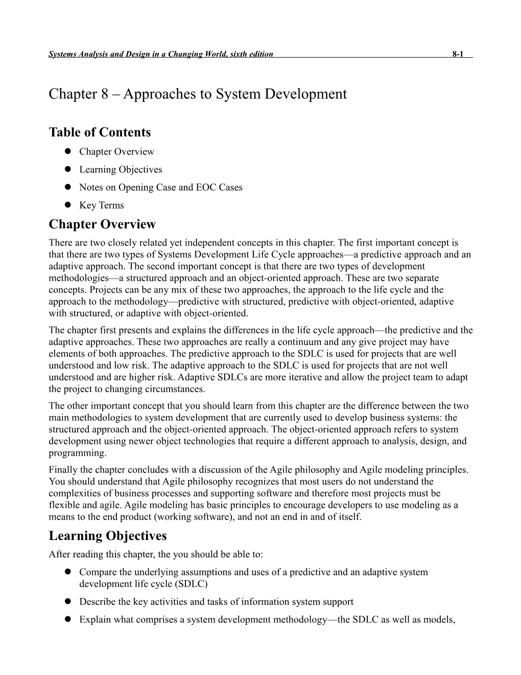 Chapter 8 Approaches to System Development