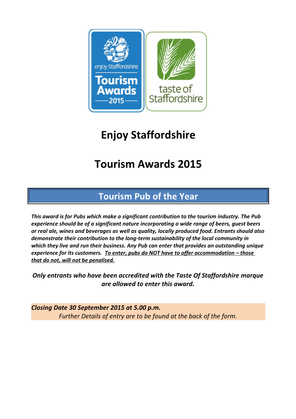 Tourism Pub of the Year