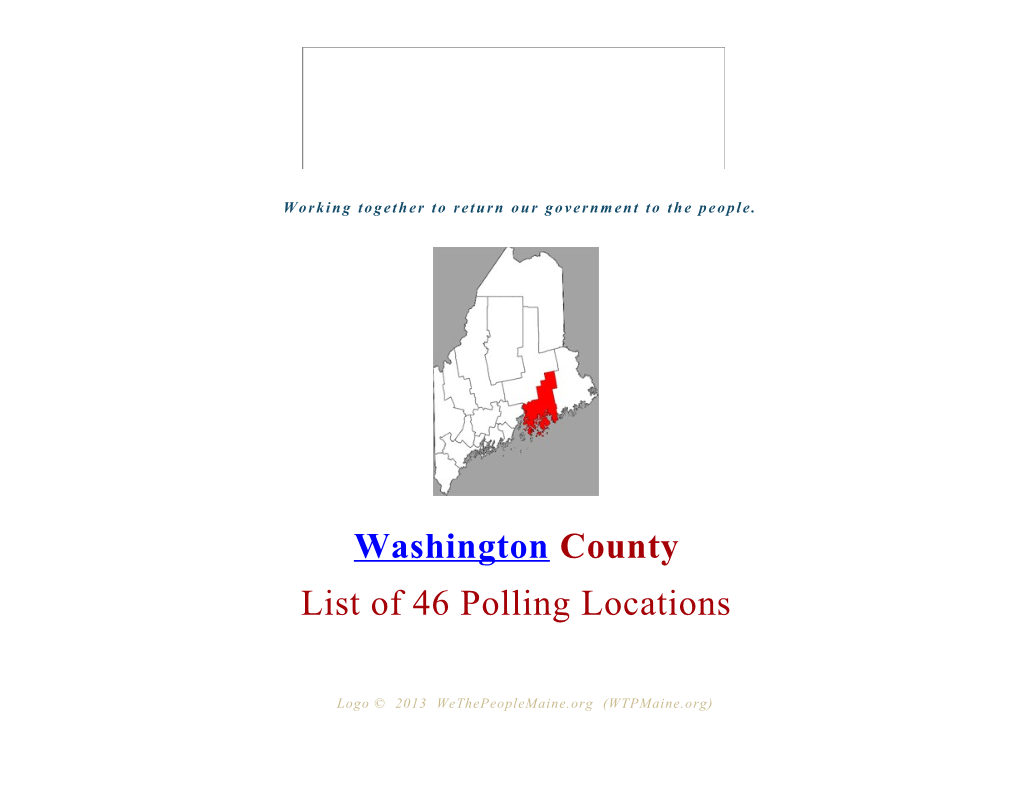 Washington County 46 Polling Locations
