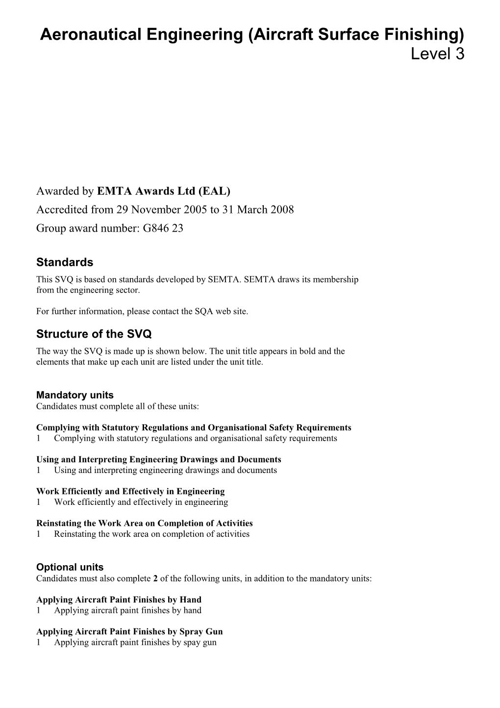 Aeronautical Engineering (Aircraft Surface Finishing)