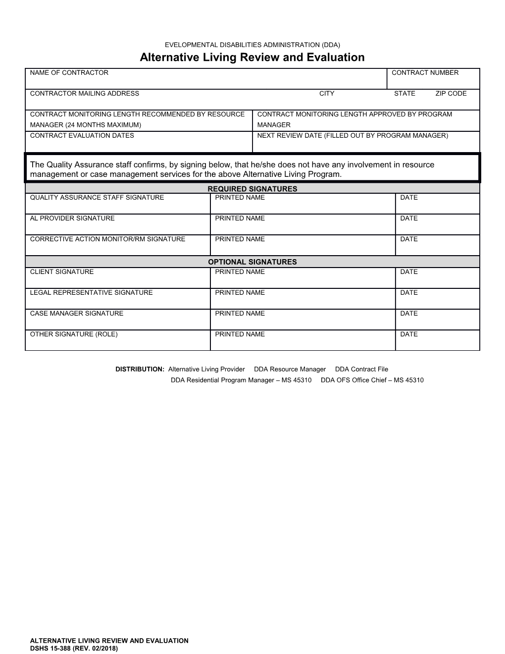 Alternative Living Review and Evaluation