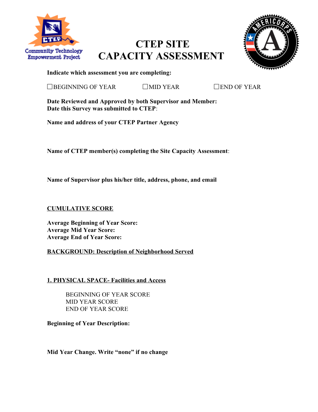 Indicate Which Assessment You Are Completing