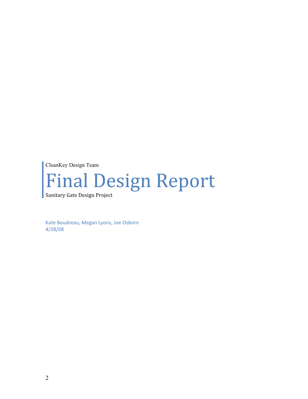 Interim Design Report