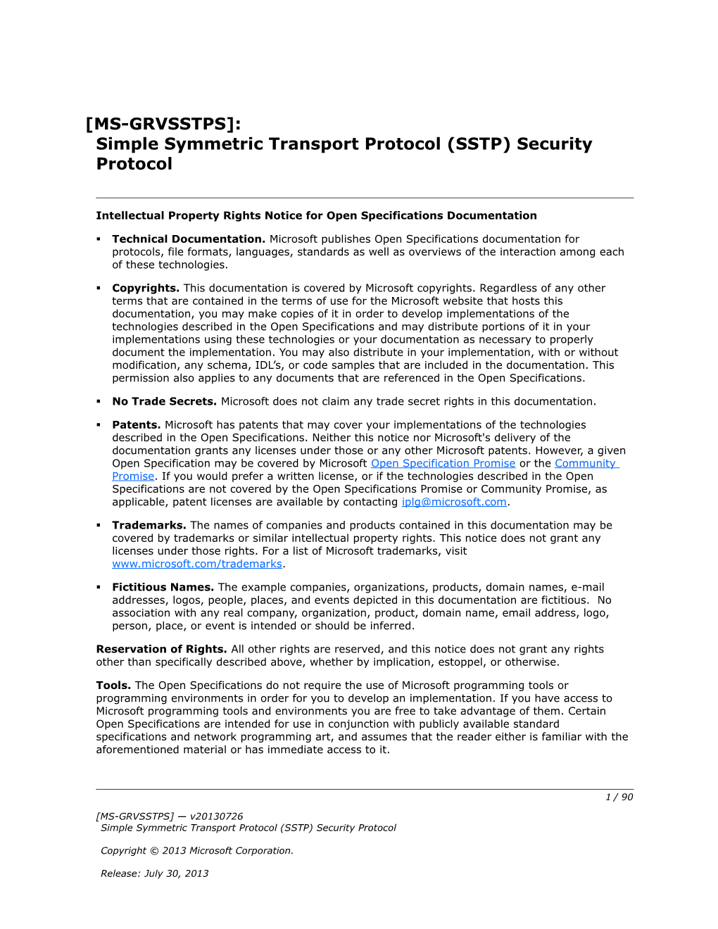 Intellectual Property Rights Notice for Open Specifications Documentation s84