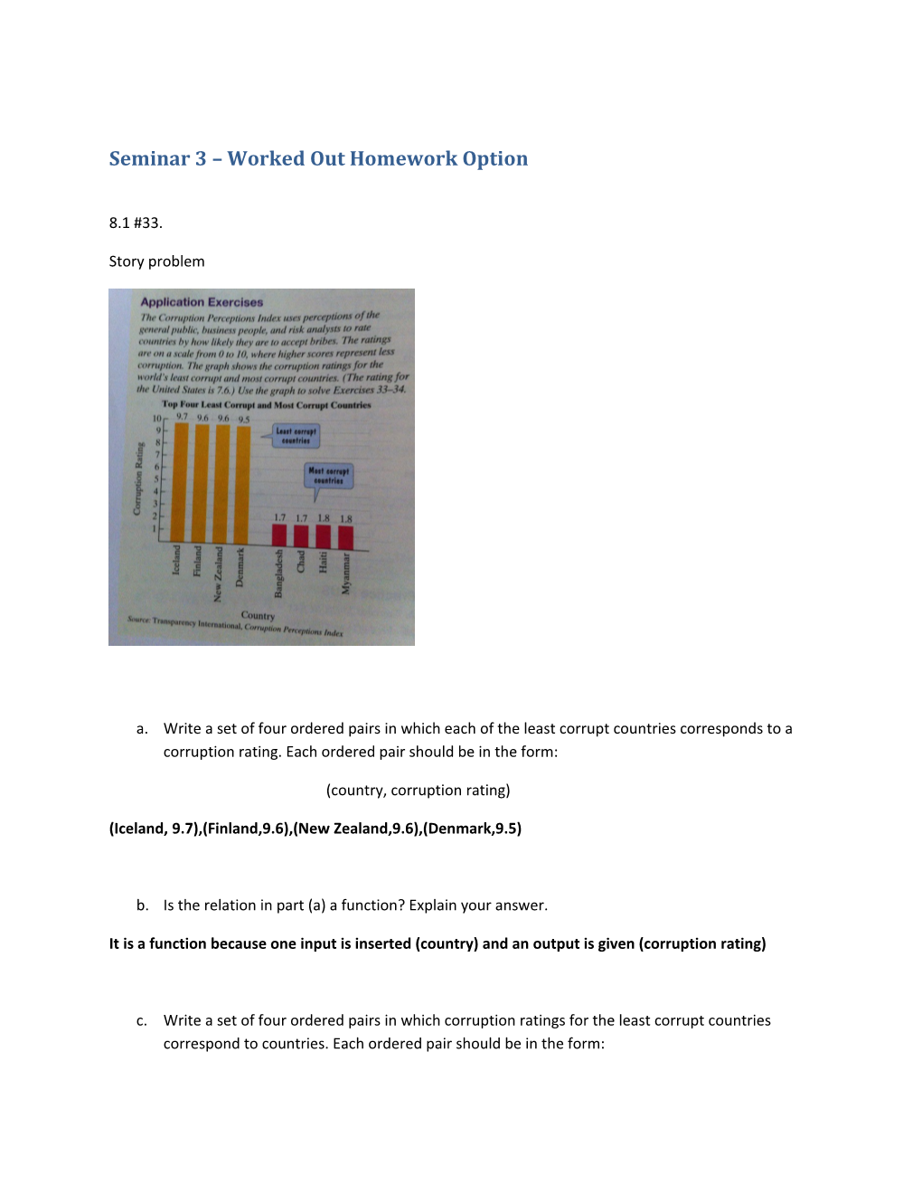 Seminar 3 Worked out Homework Option