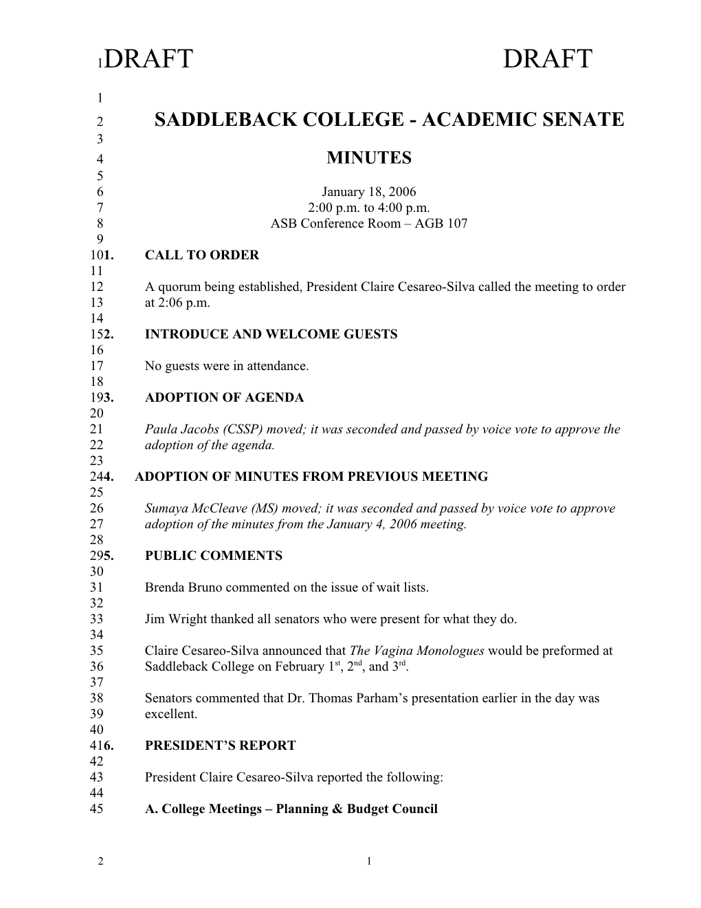 Saddleback College - Academic Senate s1