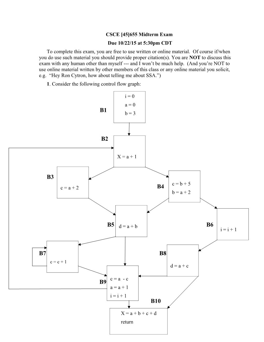 CSCE 45 655 Midterm Exam