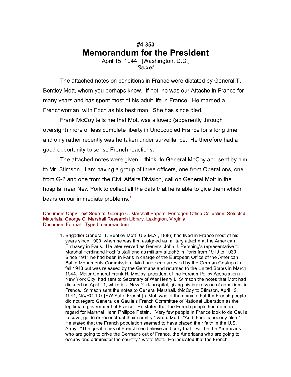 Memorandum for the President s2