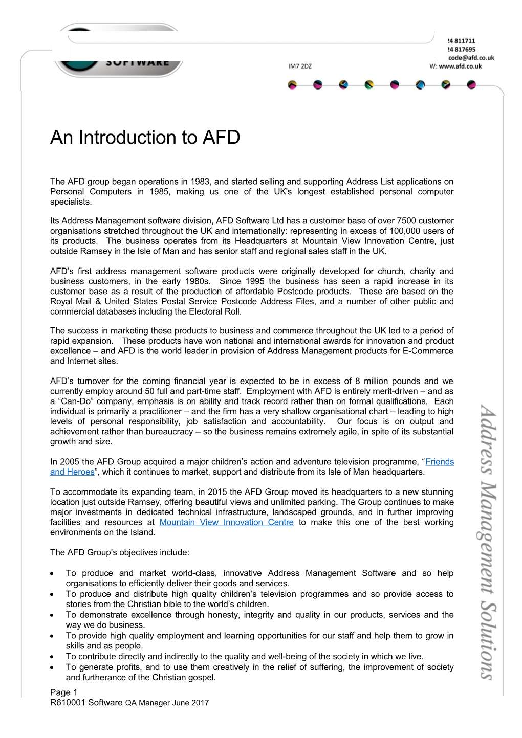 An Introduction to AFD