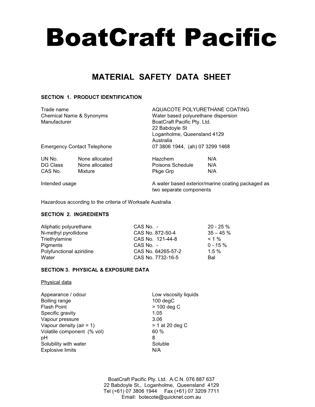 Material Safety Data Sheet s67