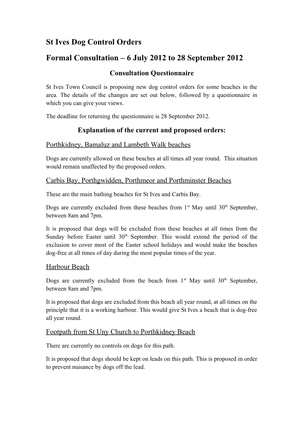 St Ives Dog Control Orders