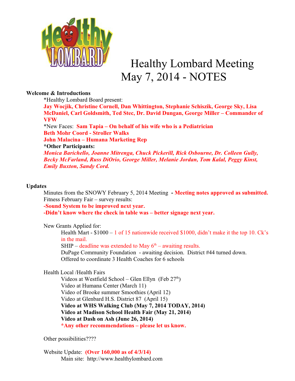 Healthy Lombard Meeting