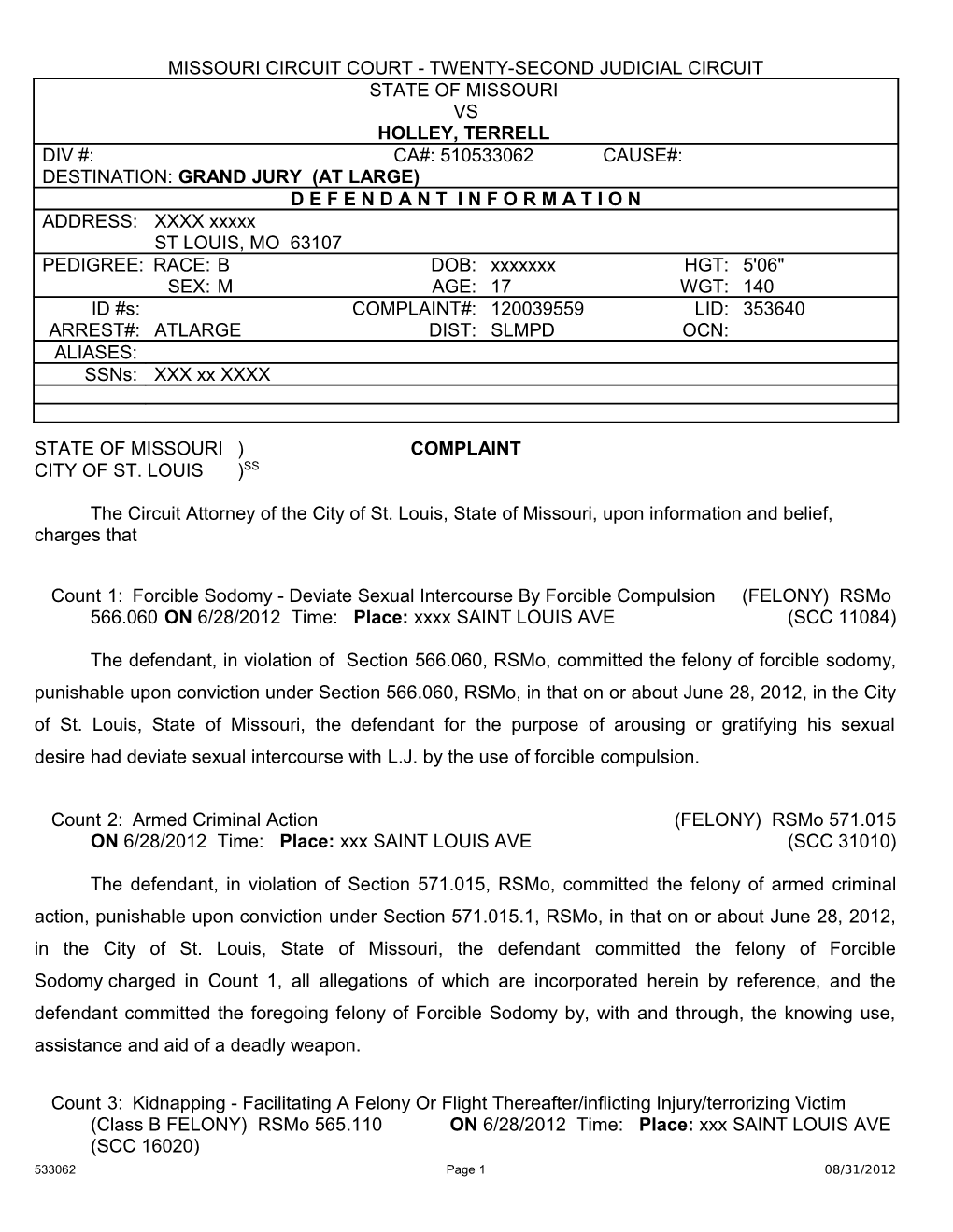 Missouri Circuit Court - Twenty-Second Judicial Circuit