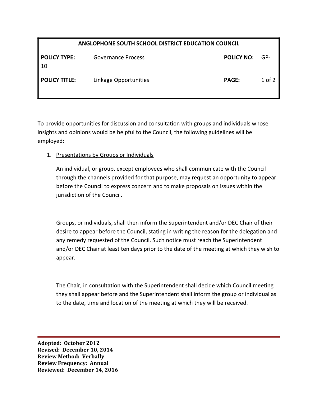 Anglophone South School District Education Council