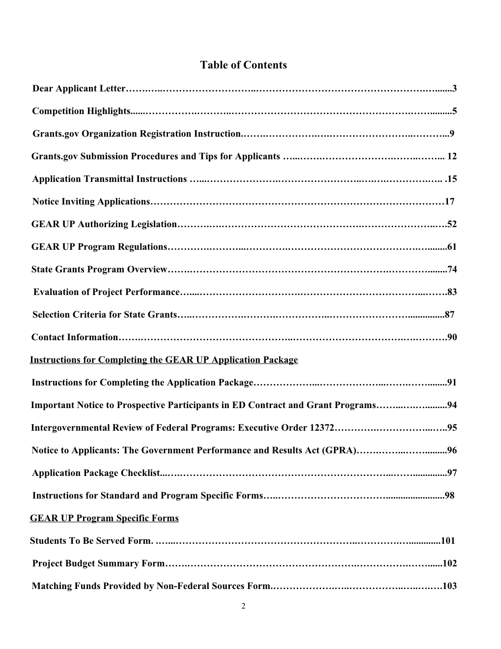 Archived: FY 2014 Grant Application - GEAR up State Grants (MS Word)