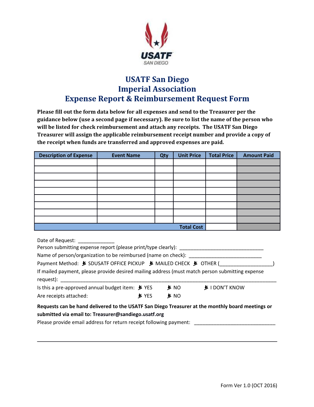Expense Report & Reimbursement Request Form