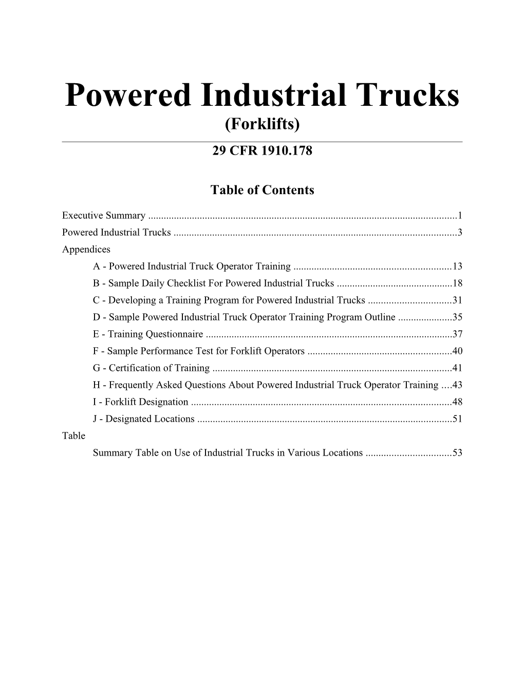 Powered Industrial Trucks s1
