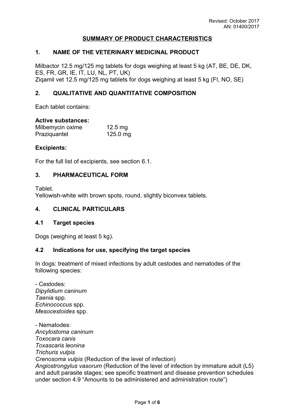 1. Name of the Veterinary Medicinal Product s50