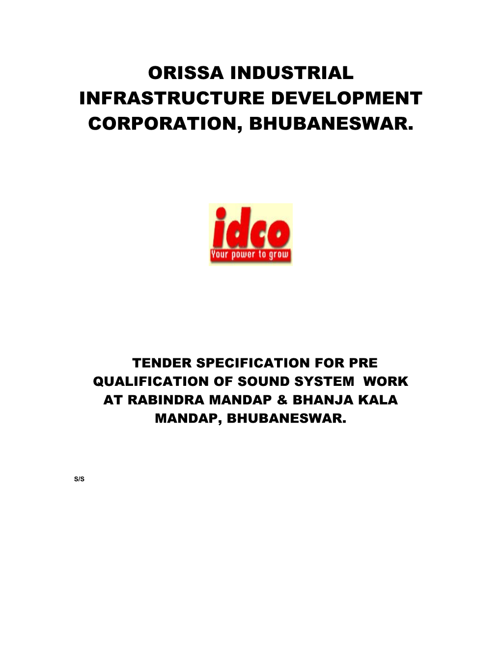 Orissa Industrial Infrastructure Development Corporation, Bhubaneswar