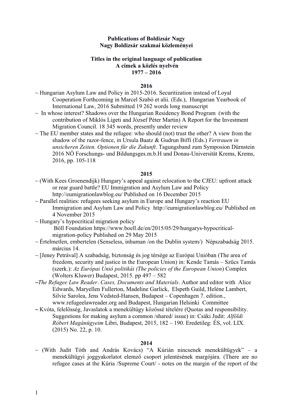 Titles in the Original Language of Publication