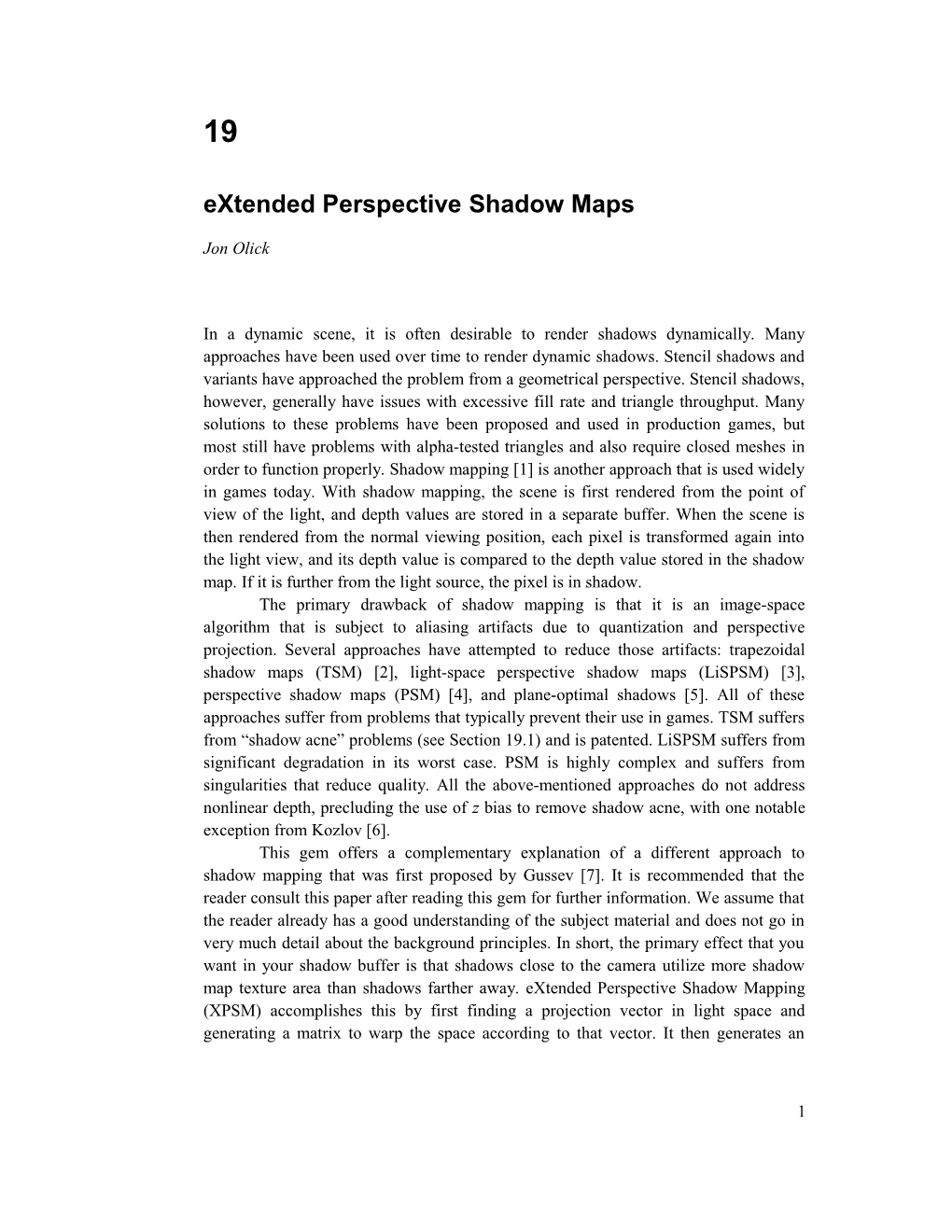 Extended Perspective Shadow Maps