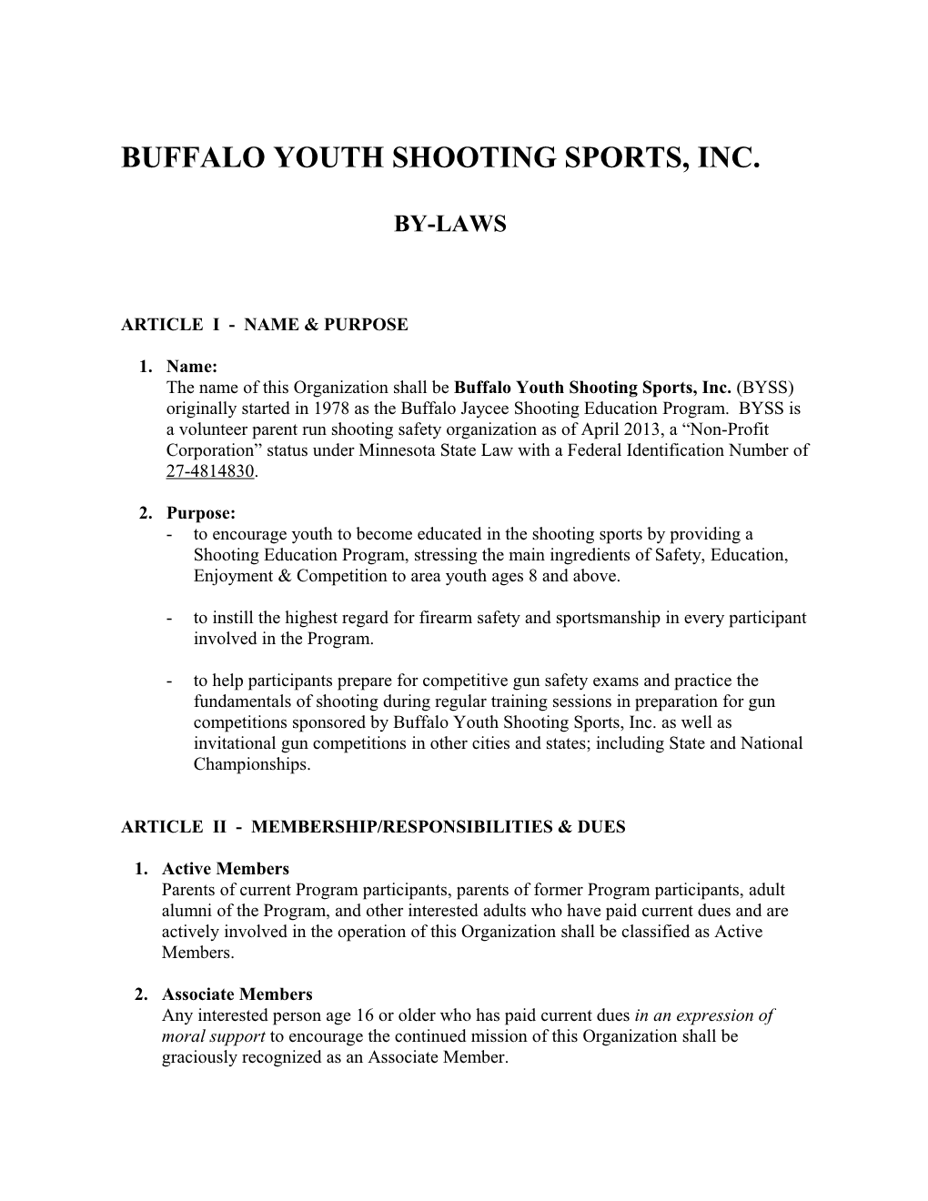 Buffalo Youth Shooting Sports