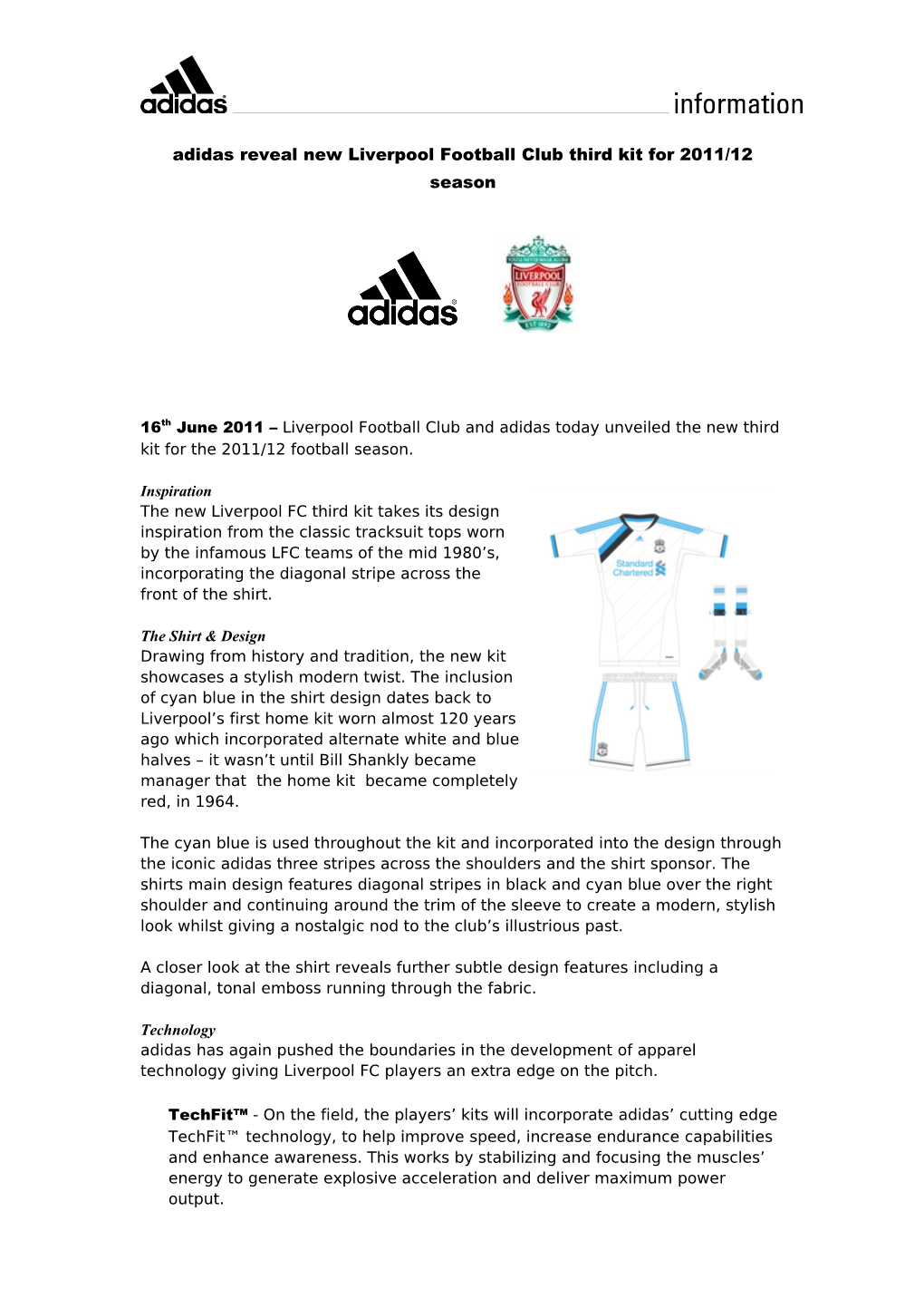 Adidas Reveal New Liverpool Football Club Third Kit for 2011/12 Season