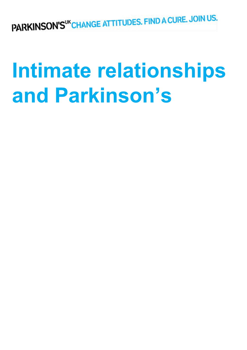 Intimate Relationships and Parkinson's Booklet (Word, 242KB)