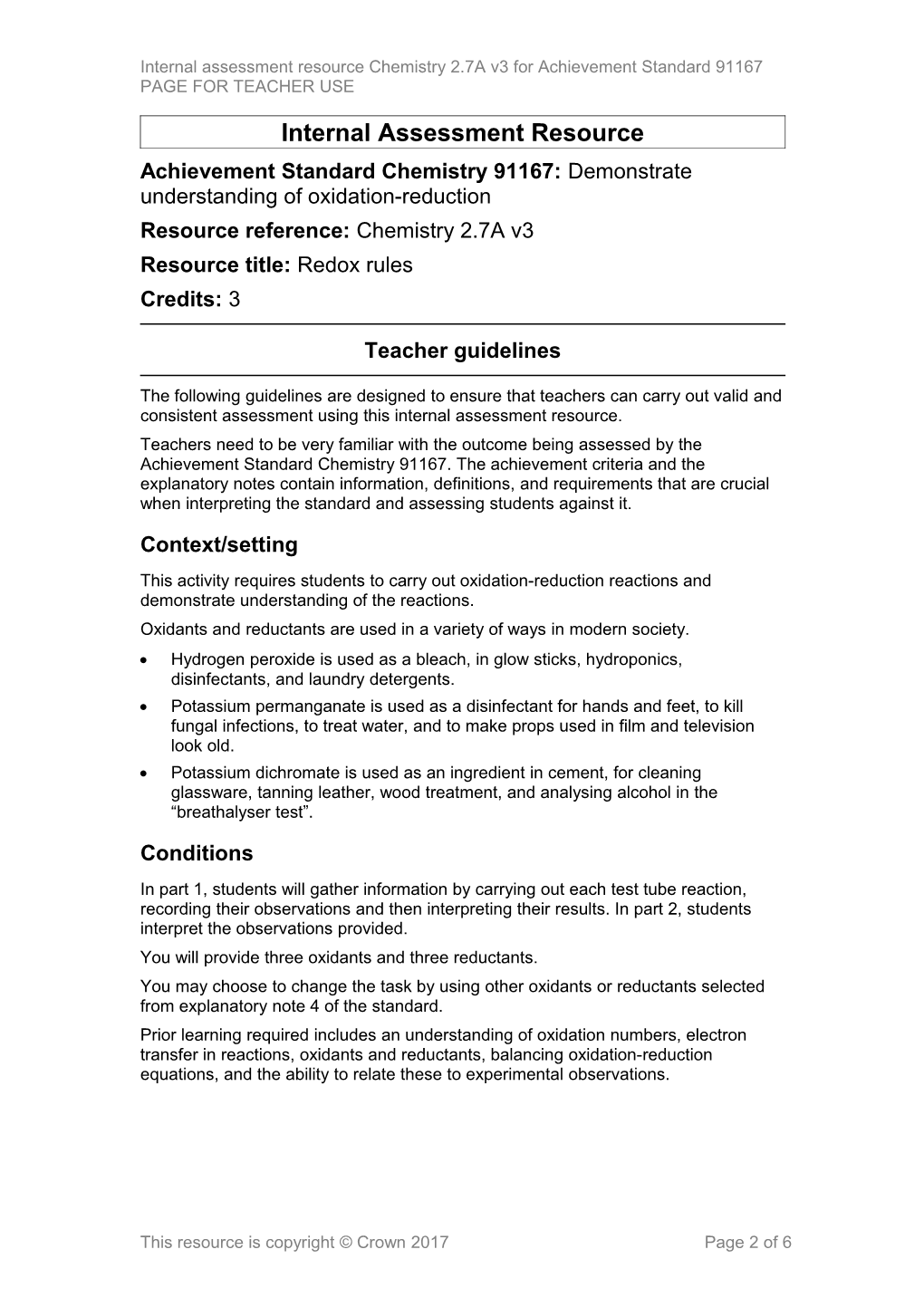 Level 2 Chemistry Internal Assessment Resource s2