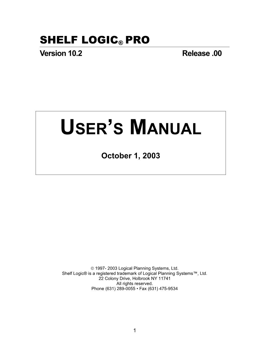 Shelf Logic Master Edition