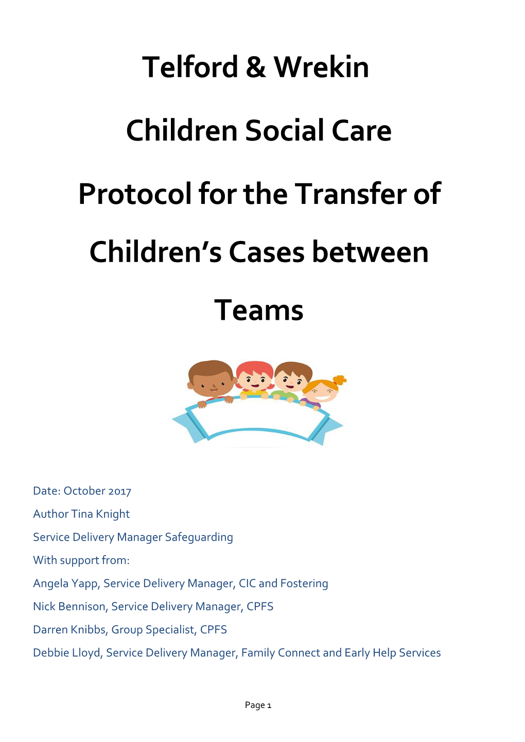 Protocol for the Transfer of Children S Cases Between Teams