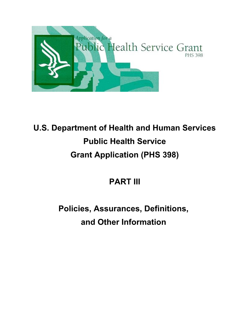 U.S. DHHS Public Health Service Grant Application (PHS 398) s1