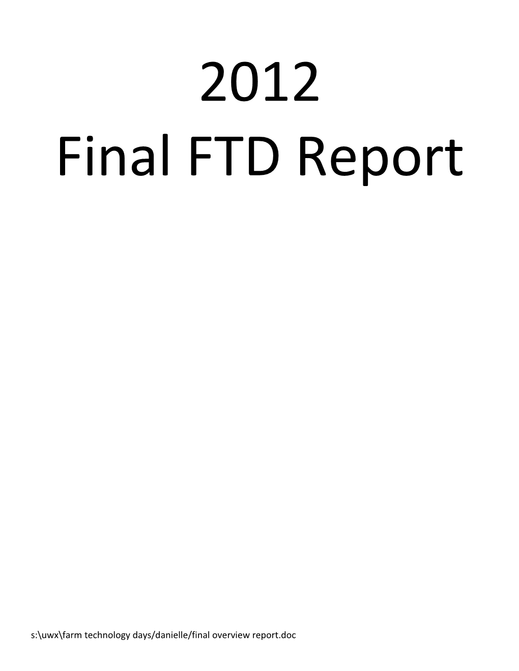 Final FTD Report