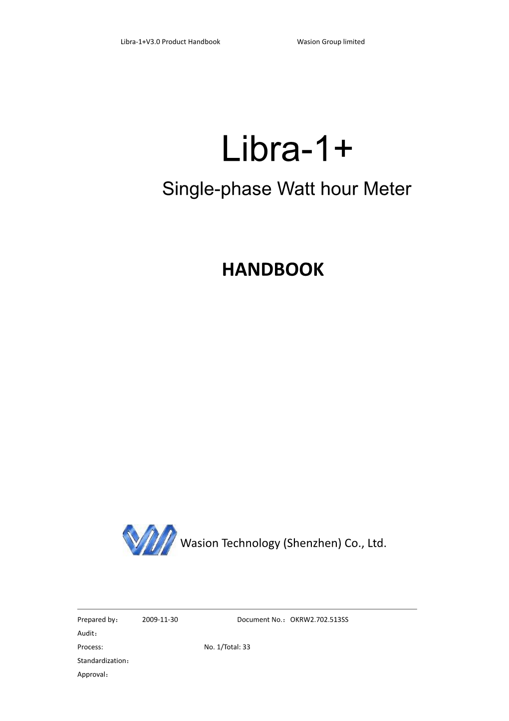 Libra-1+V3.0 Product Handbook Wasion Group Limited