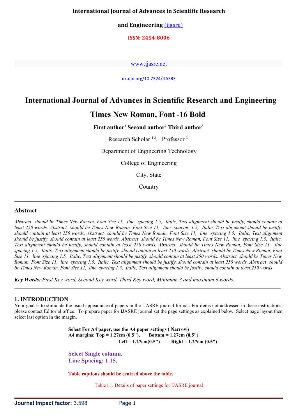 International Journal of Advances in Scientific Research and Engineering