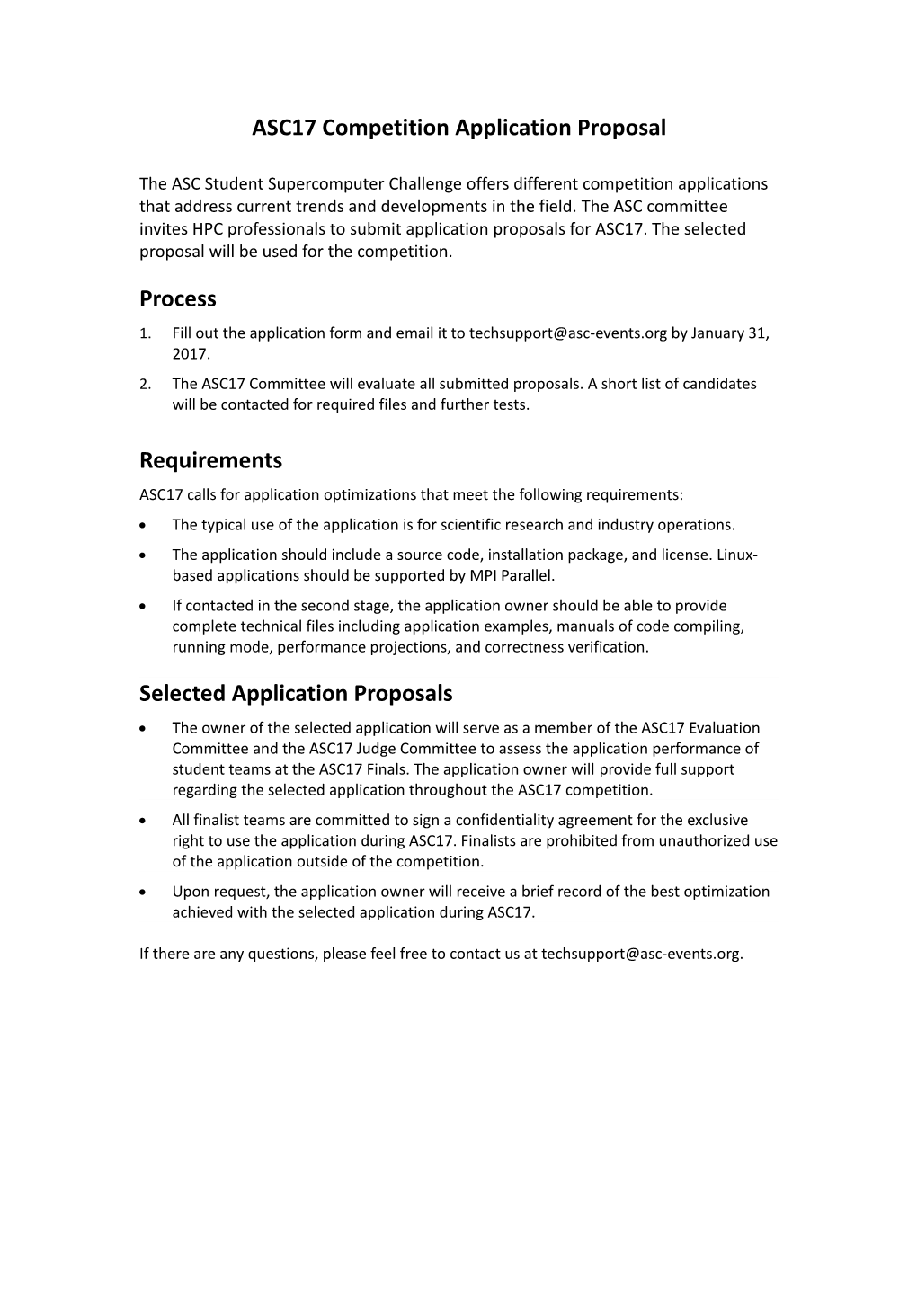 ASC17 Competition Application Proposal