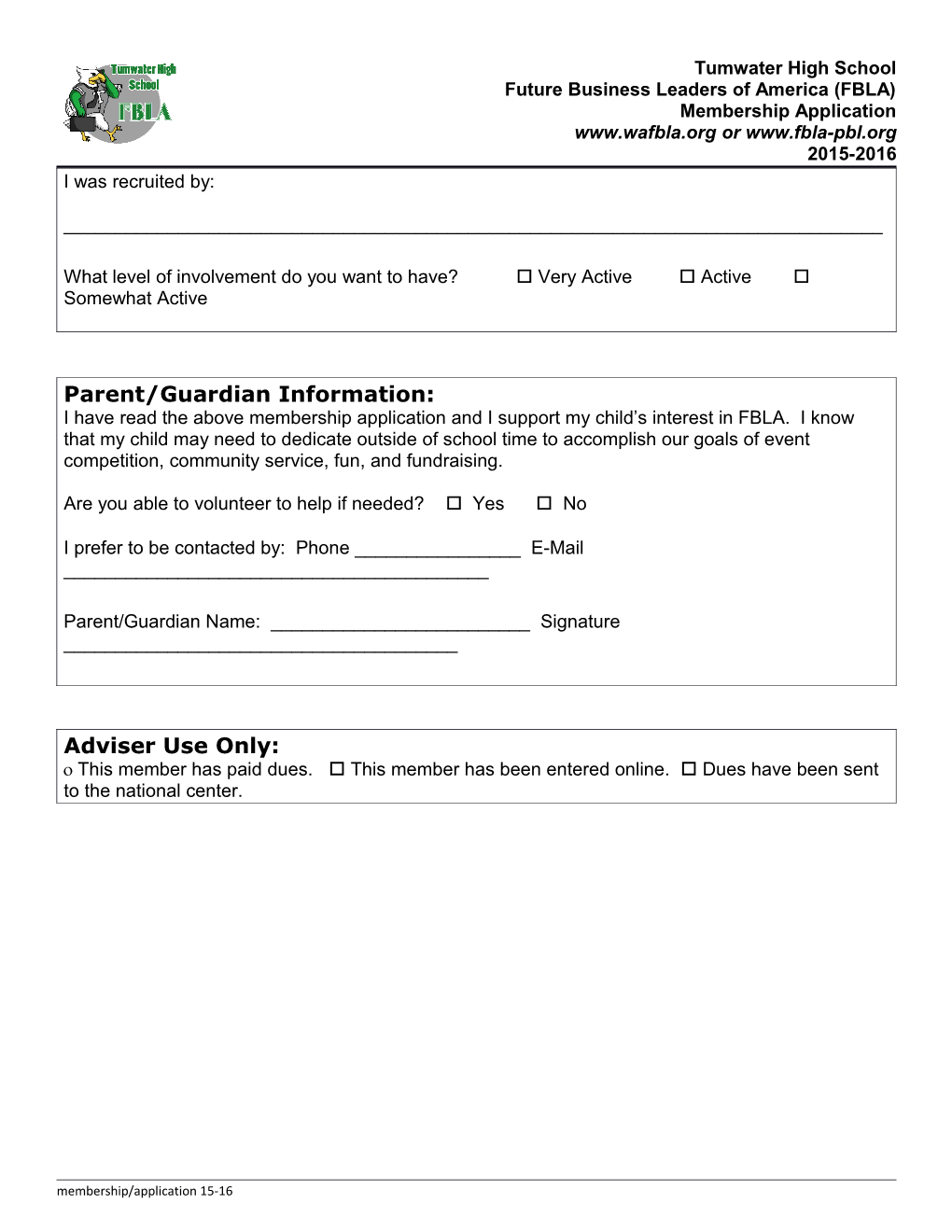 Fill out the Information Below