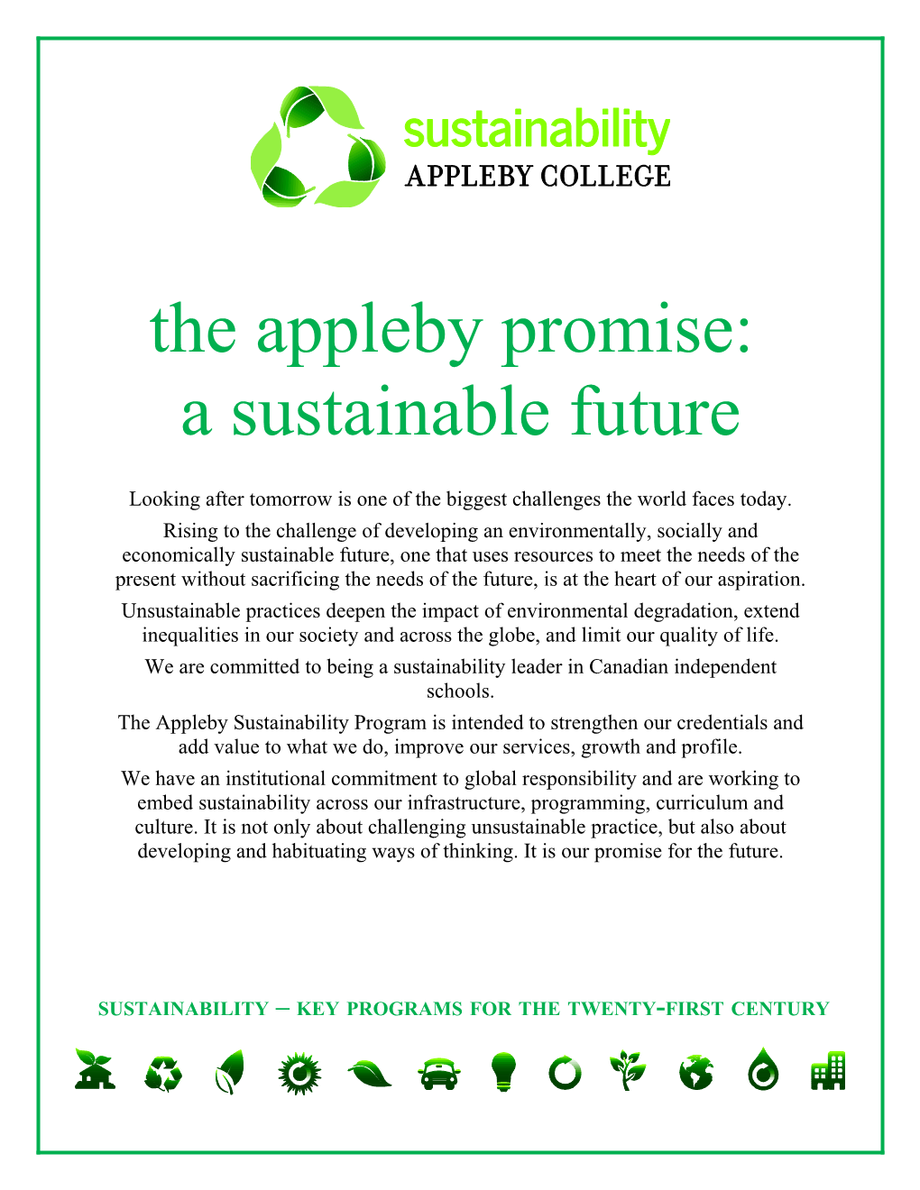The Appleby Promise