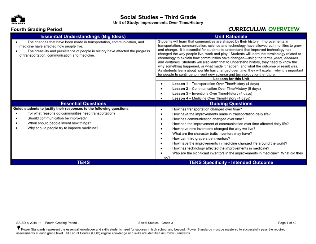 Social Studies First Grade s1