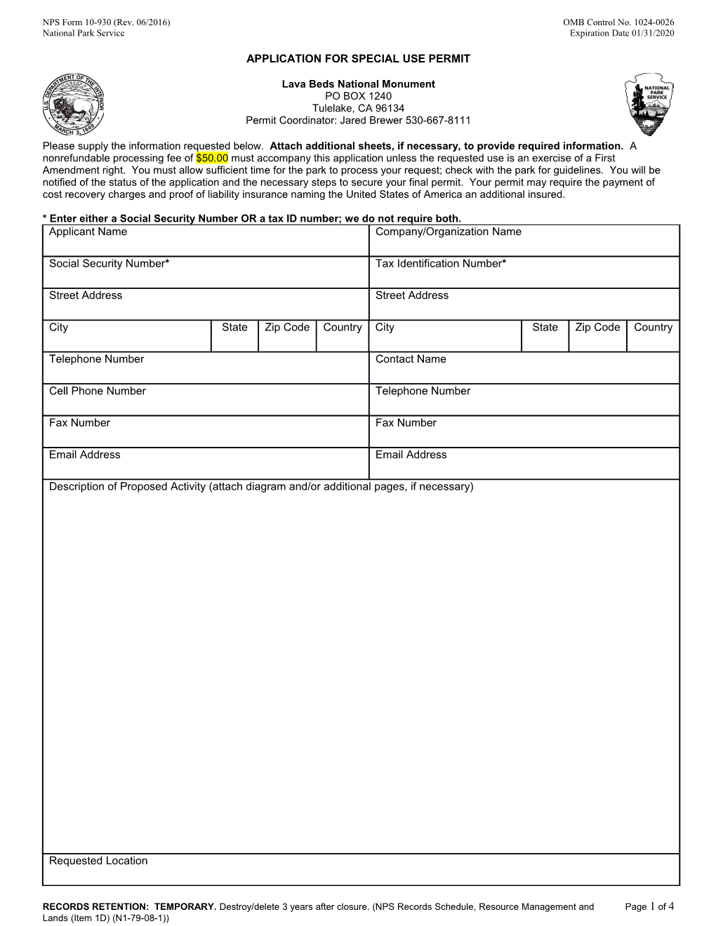 NPS Form 10-930 (Rev. 06/2016) OMB Control No. 1024-0026 s2